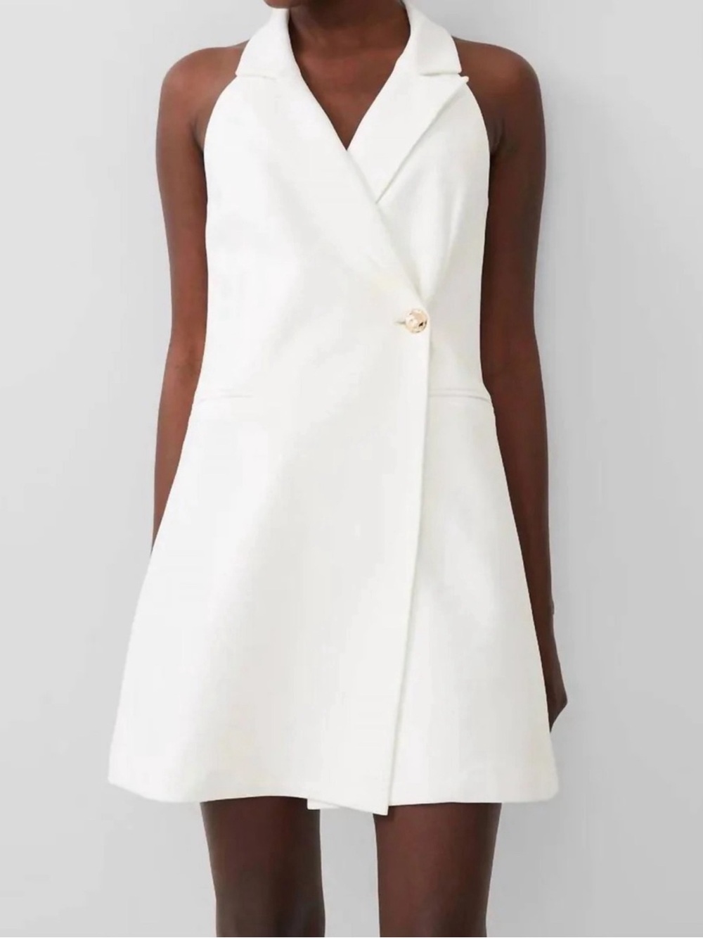 French Connection White Sleeveless Blazer Mini Dress